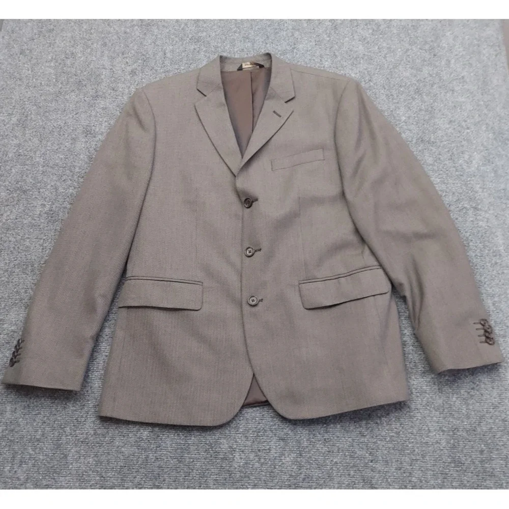 Banana Republic Blazer Jacket 40 Short Brown Herringbone 3 Button Notch